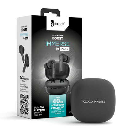 Audífonos Inalámbricos IMMERSE Pods Foxbox | Cancelación Activa y Bluetooth 5.3