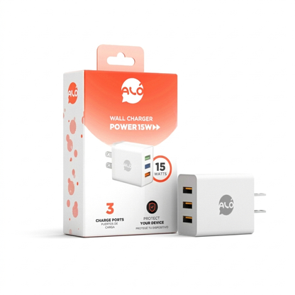 Cargador de Pared ALO Power 15W | Carga Rápida, Compacto y Seguro (Sin Cable)