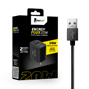 Cargador de Pared Foxbox ENERGY FLUX 20W | Carga Rápida y Diseño Compacto (Sin Cable)