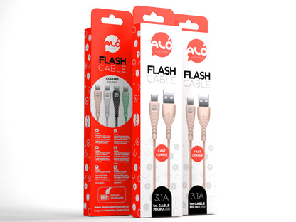 Cable USB ALO FLASH | Carga Rápida 3.1A, Transferencia de Datos