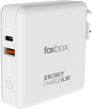 Power Bank 6500mAh Foxbox CHARGE 6.5K | Carga Rápida, Inalámbrica, 2 Puertos QC3.0 y Cargador de Pared 3 en 1