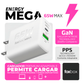 Cargador de Pared Foxbox MEGA 65W | GaN, Carga Rápida QC3.0/PPS, USB-C y USB (Con Cable)